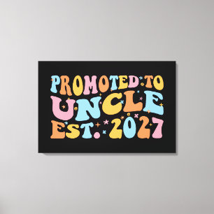 Promoted To Uncle Est 2027 New Uncle Canvas Print