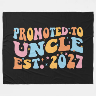 Promoted To Uncle Est 2027 New Uncle Fleece Blanket