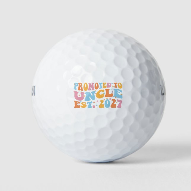 Promoted To Uncle Est 2027 New Uncle Golf Balls (Front)
