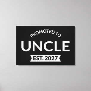Promoted To Uncle Est 2027 New Uncle II Canvas Print