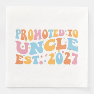 Promoted To Uncle Est 2027 New Uncle Napkin