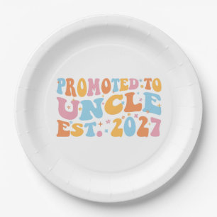 Promoted To Uncle Est 2027 New Uncle Paper Plate