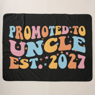 Promoted To Uncle Est 2027 New Uncle Sherpa Blanket
