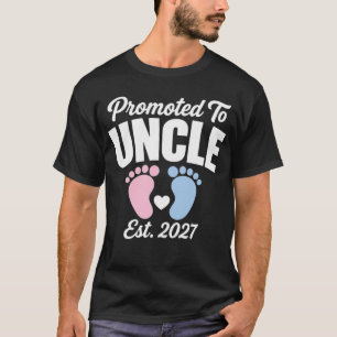 Promoted to Uncle Est 2027 Pregnancy Announcement T-Shirt