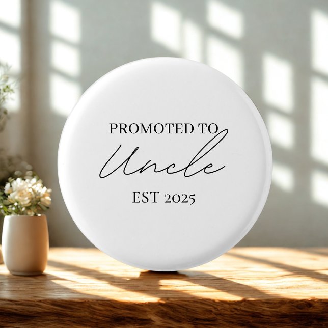 Promoted to Uncle EST Button | Cute New Uncle Gift (Creator Uploaded)