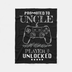 Promoted To Uncle Player 2 Unlock Shirt New Uncle  Fleece Blanket