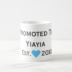 Promoted To Yiayia Black & Blue Mug