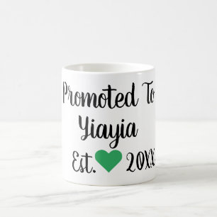 Promoted To Yiayia Black & Green Mug