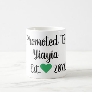 Promoted To Yiayia Black & Green Mug