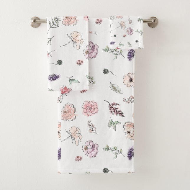 Promotion Bohemian Chic Floral Boho Girl Orange Bath Towel Set (Insitu)