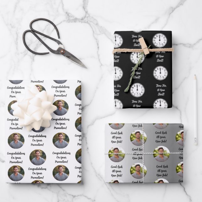 Promotion Congratulations Custom Message Gift Wrapping Paper Sheet (Front)