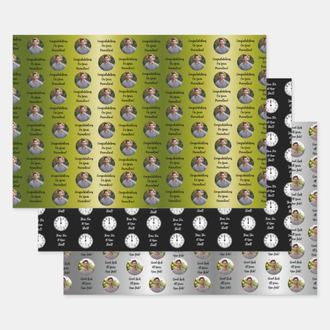 Promotion Congratulations Custom Message Gift Wrapping Paper Sheet (Set)