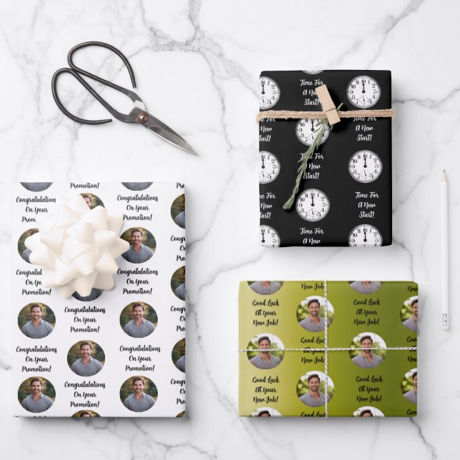 Promotion Congratulations Custom Message Gift Wrapping Paper Sheet (Front)