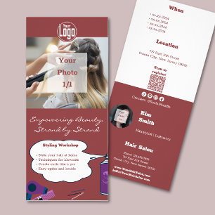 Promotion Hair Salon Styling Workshop Rack Card