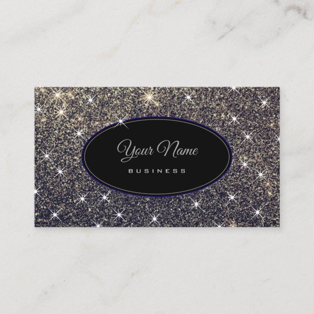 Promotion Luxury Glitter Luminous Stars Elegant Business Card (Front)