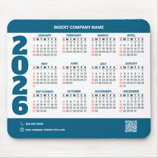 Promotional 2026 Calendar QR Code Mousepad