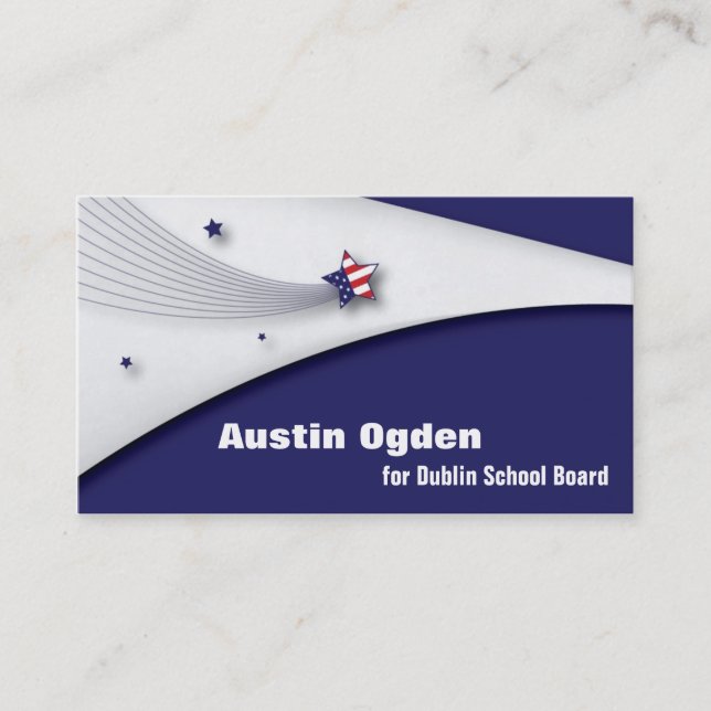 Promotional American Flag Business Card - Red Blue (Front)