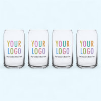 Promotional Beer Can Pint Glass with Logo Set of 4