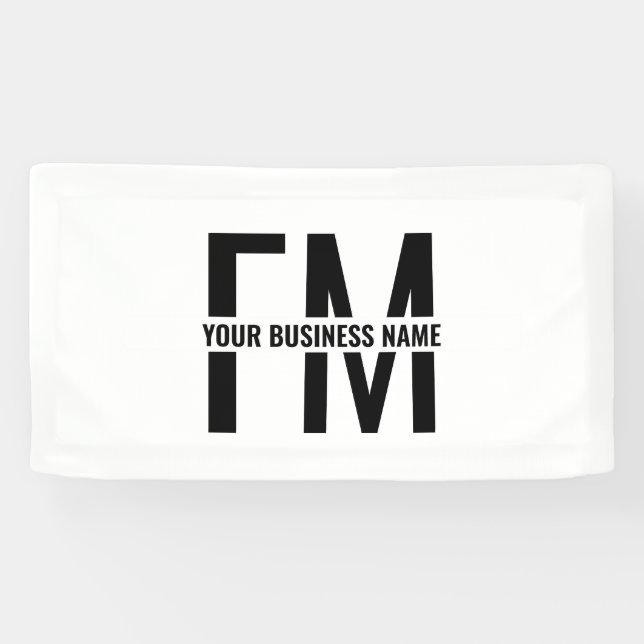Promotional Black And White Business Monogram Logo Banner (Horizontal)