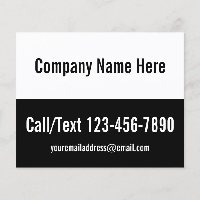Promotional Black and White Business Template Flyer (Front)