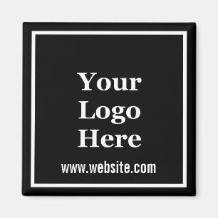 Promotional Black and White Text Your Logo Here Magnet