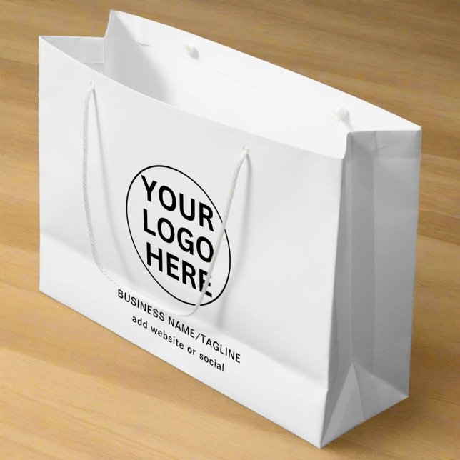Promotional Black & White Business Logo & Text Large Gift Bag (Creator Uploaded)