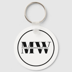 Promotional Black & White Business Monogram Logo Key Ring