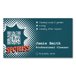 Promotional Blue Spotless Home Cleaning Magnetic Business Card