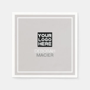 Promotional Brand Logo Business Name Pale Grey Napkin