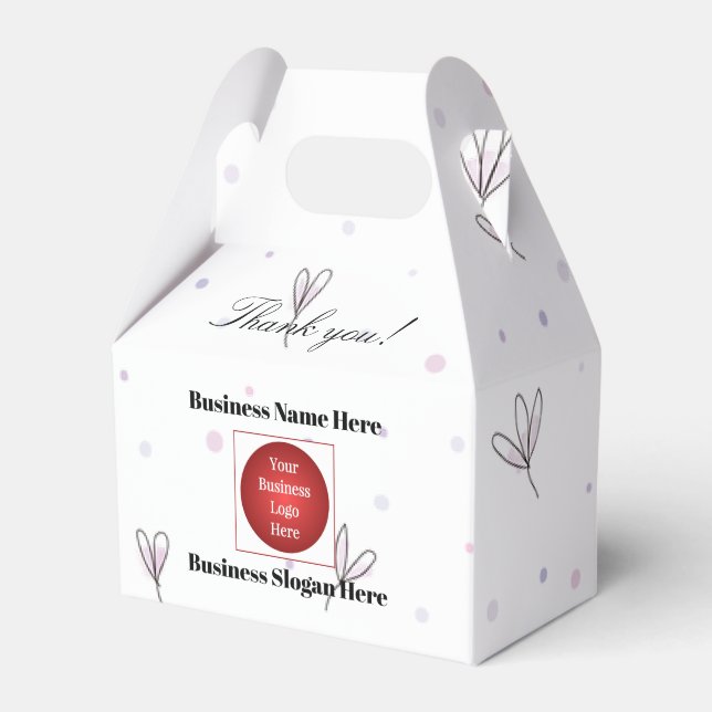 Promotional Business Logo And Name Gable Favor Box (Front Side)