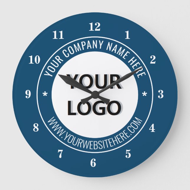 Promotional Business Logo and Text Branded Clock (Front)