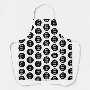 Promotional Business Logo Black White Pattern  Apron