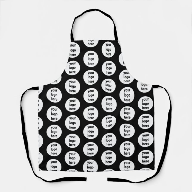Promotional Business Logo Black White Pattern  Apron (Front)