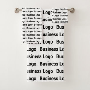 Promotional Business Logo Black White Pattern  Bath Towel Set