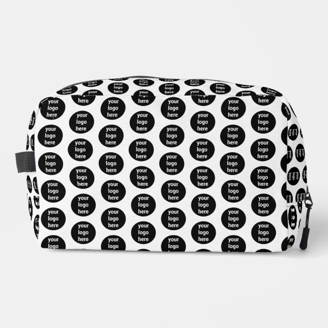 Promotional Business Logo Black White Pattern  Dopp Kit (Front)
