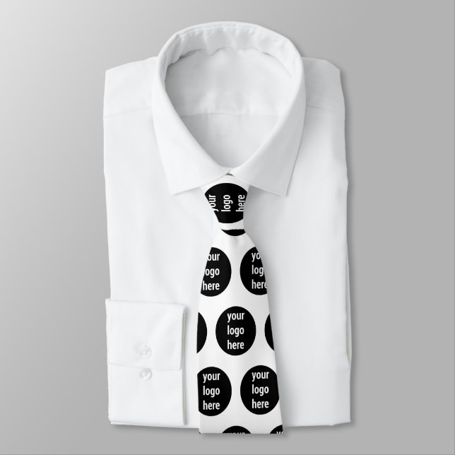 Promotional Business Logo Black White Pattern  Nec Tie (Tied)