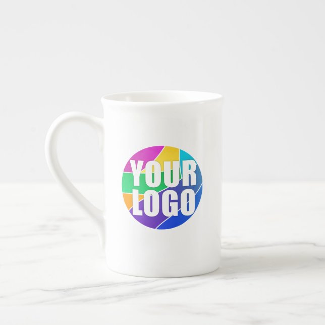 Promotional Business Logo Corporate Giveaway Bone China Mug (Left)