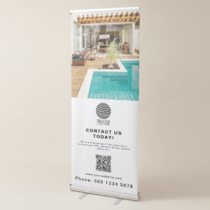 Promotional Business Logo Photo QR Code Retractable Banner