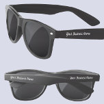 Promotional Business Name Sunglasses<br><div class="desc">Add your business name,  website or text to customise both sides in a modern script typography font.</div>