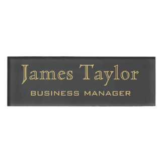 Promotional Business Supply  Gold Name Black Name Tag