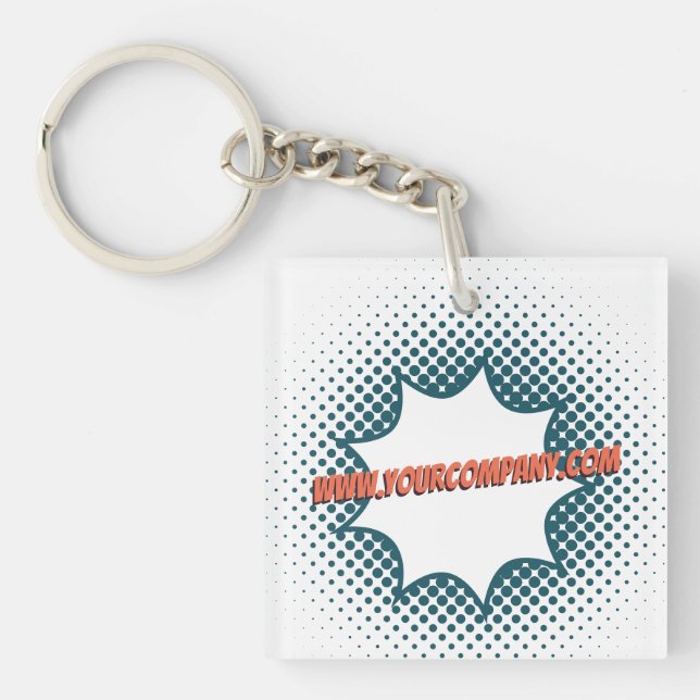 Promotional Cleaning Service Custom Text Logo Key Ring (Front)