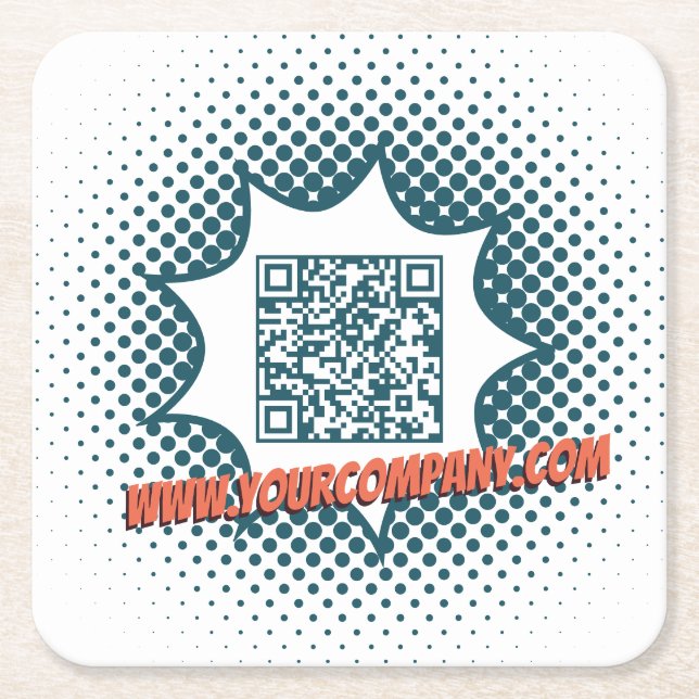 Promotional Cleaning Service Custom WWW Square Paper Coaster (Front)