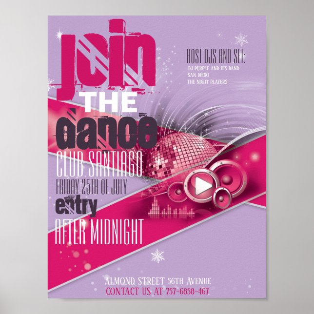 Promotional Club and Dance Flyer  Poster (Front)