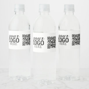Promotional Company Business Logo & QR Code Water Bottle Label
