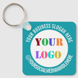 Promotional Company Keychain Logo and Social Media