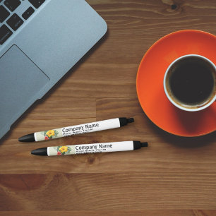 Promotional Company Logo and Text Template Black Ink Pen