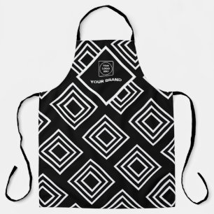 Promotional Company Logo Black White Branding Apron