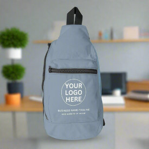 Promotional Company Logo Dusty Blue Branded Sling Bag
