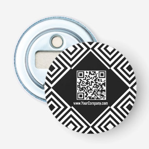 Promotional Company Website QR-code Black & White Bottle Opener