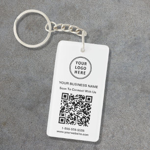 Promotional Connect With Us Logo QR Code Key Ring